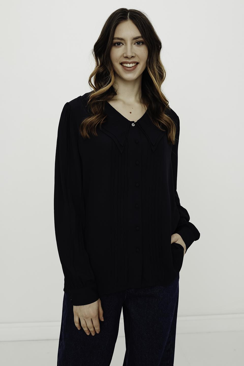 Блуза Mos Mosh чёрная с воланами