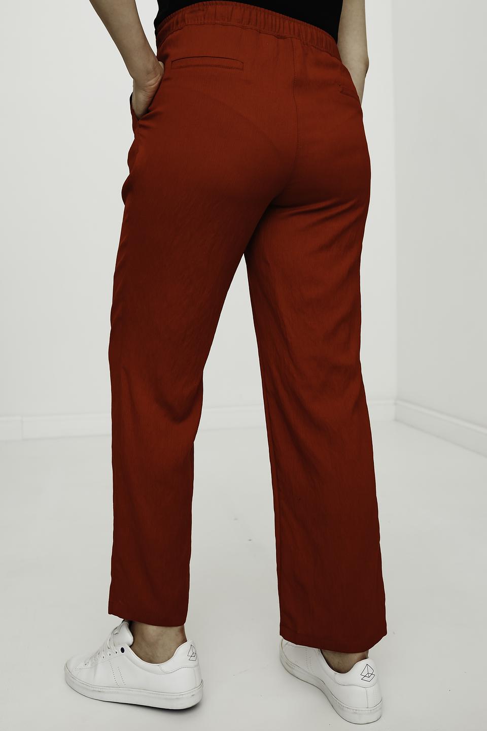 Брюки Lebek красные с поясом