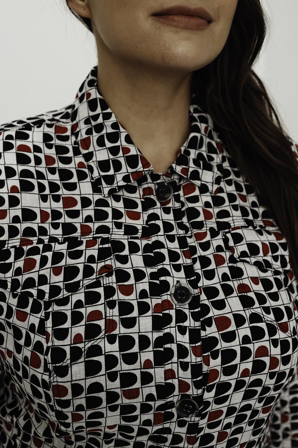 Рубашка Lebek с принтом