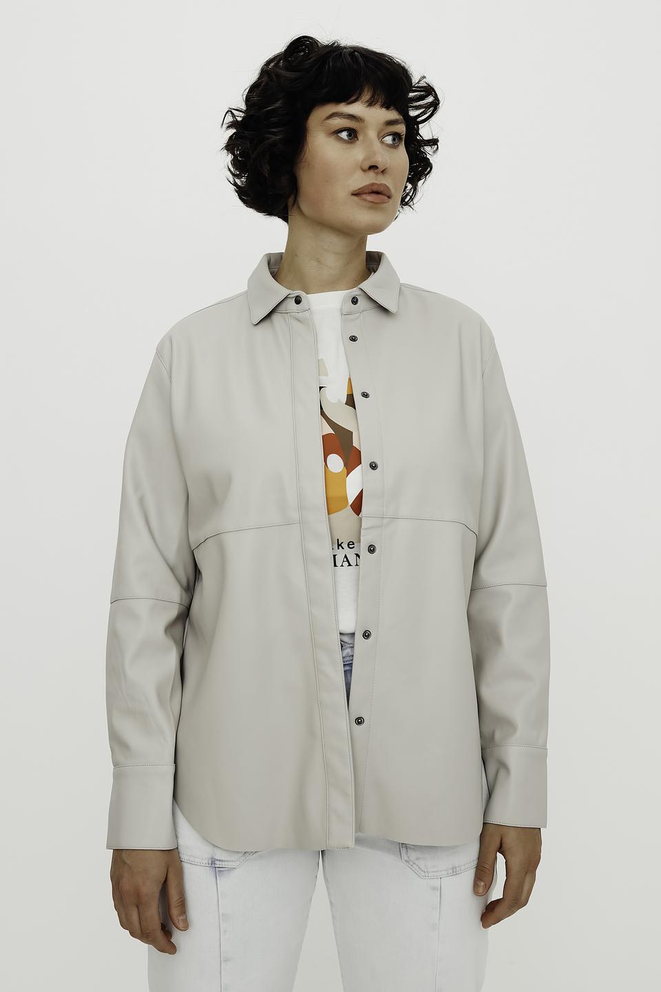 Рубашка Monari из экокожи бежевая