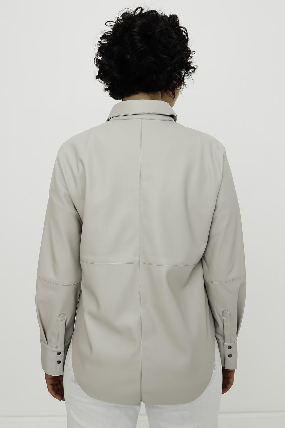 Рубашка Monari из экокожи бежевая