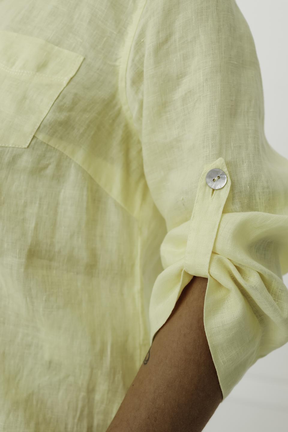 Платье Bianca льняное жёлтое