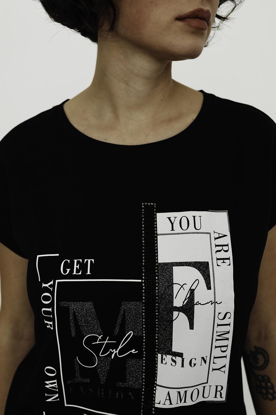 Футболка Monari с принтом чёрная