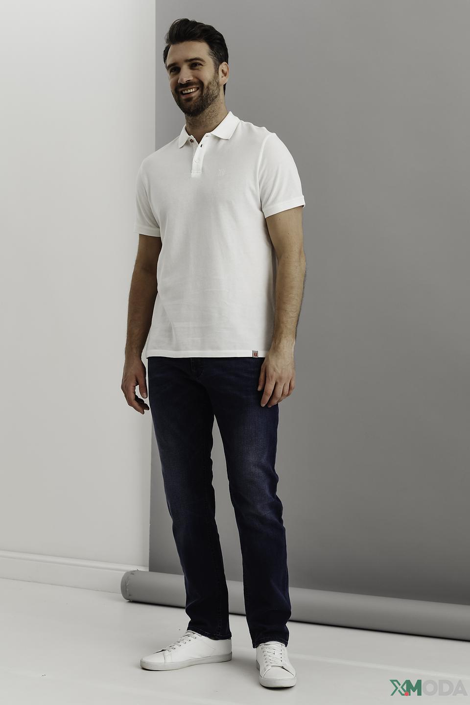 Поло Time Zone хлопковое белое