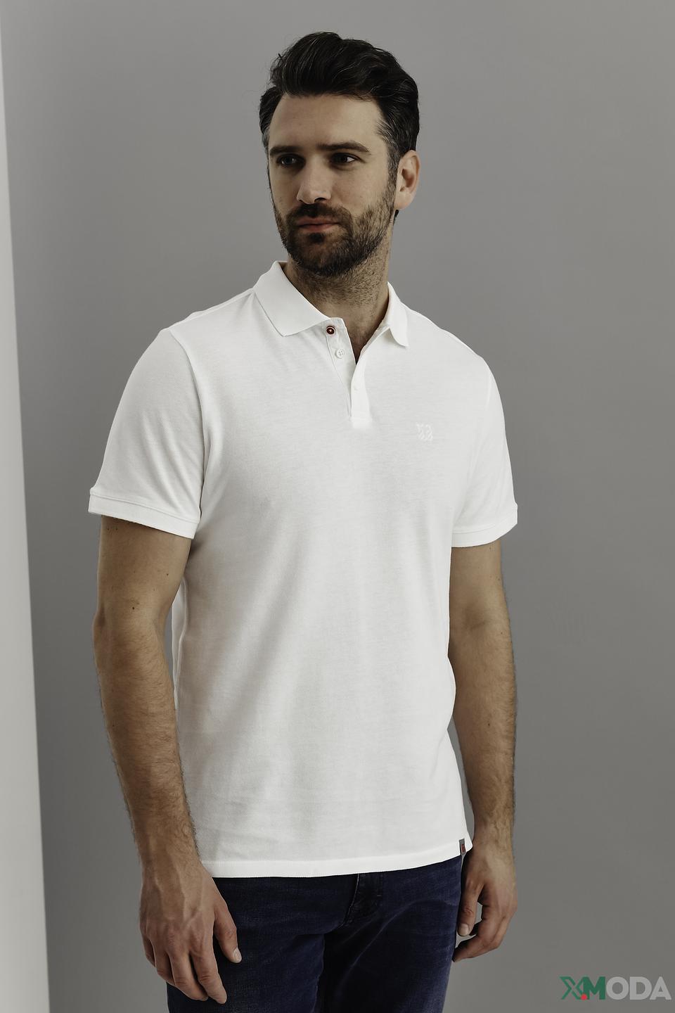 Поло Time Zone хлопковое белое