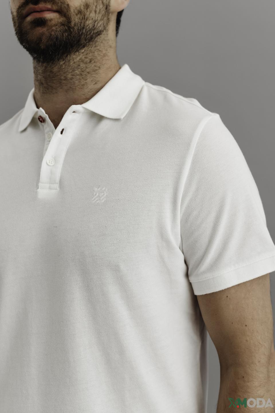 Поло Time Zone хлопковое белое