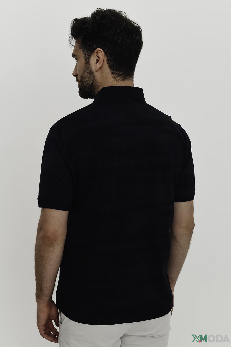 Поло Claudio Campione с узором чёрный