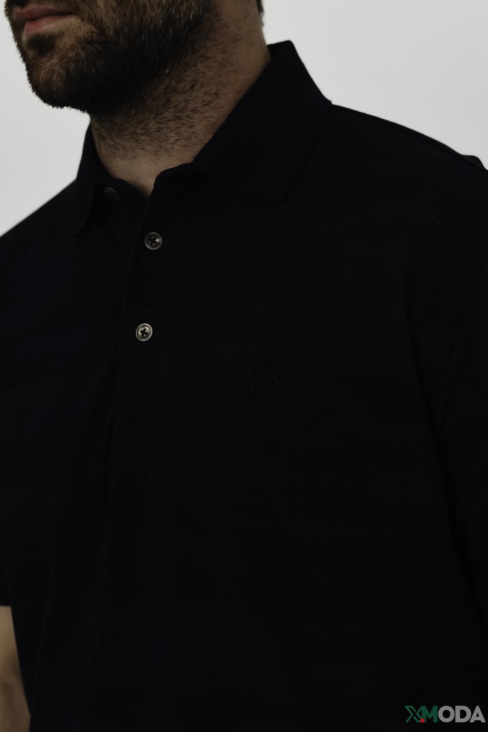 Поло Claudio Campione с узором чёрный