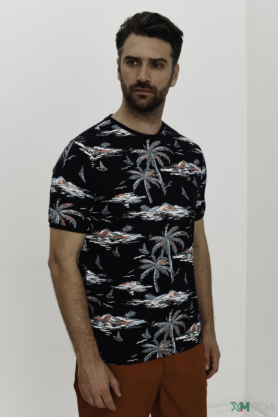 Футболка Monte Carlo с тропическим принтом