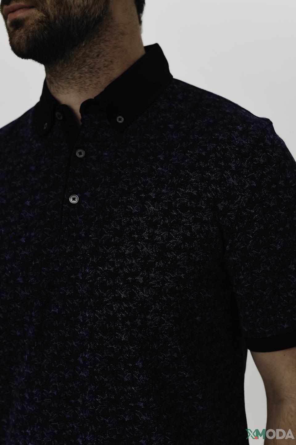 Поло Bugatti с узором синий