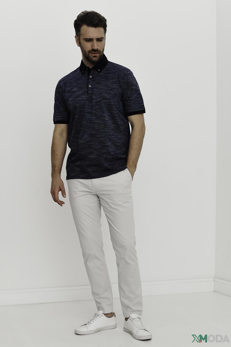 Поло Bugatti мужское, тёмно-синее