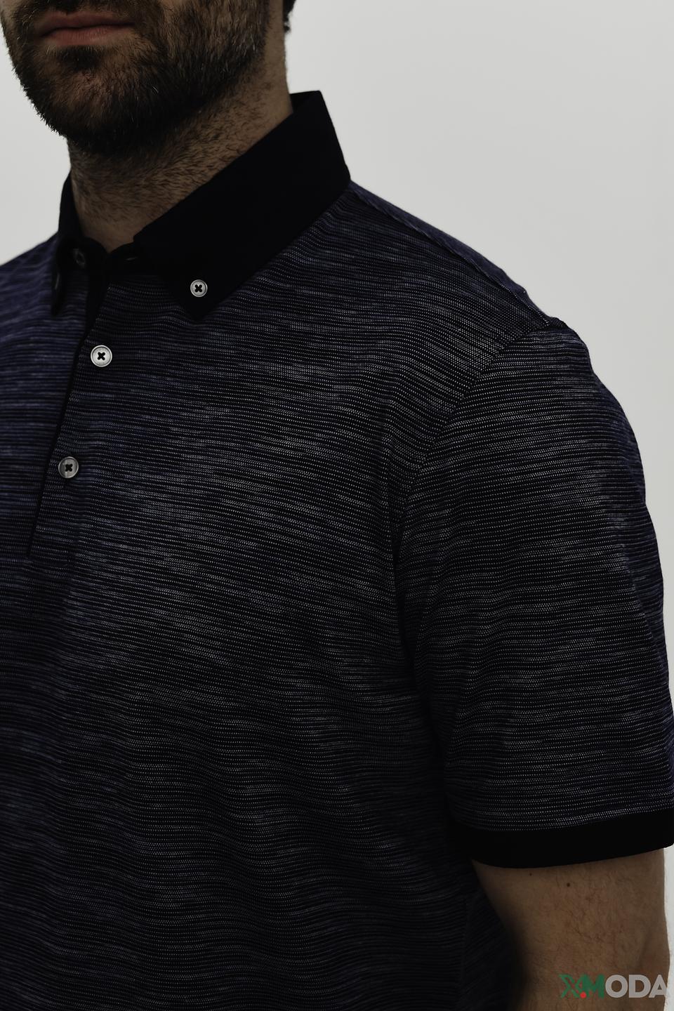 Поло Bugatti мужское, тёмно-синее