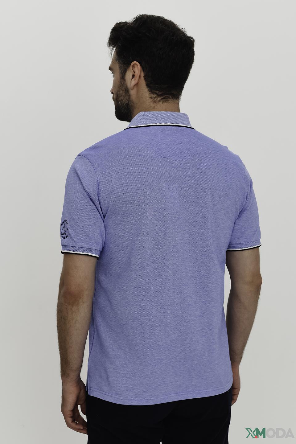 Поло Monte Carlo с логотипом голубое