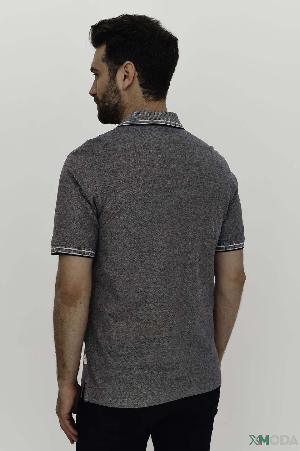 Поло Bugatti мужское серое меланж