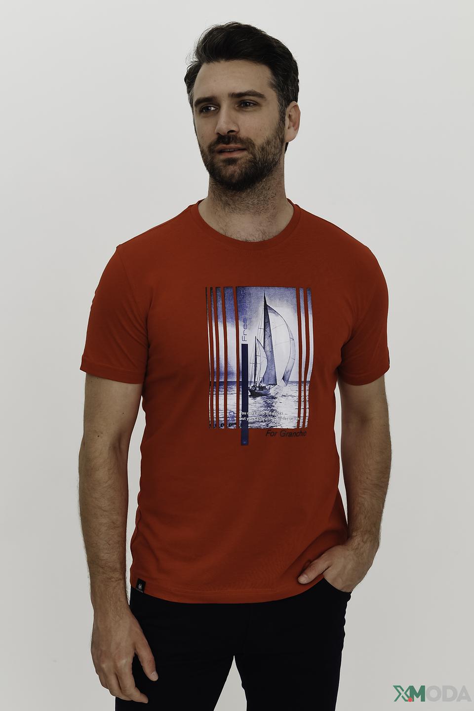 Футболка Granchio с принтом красная