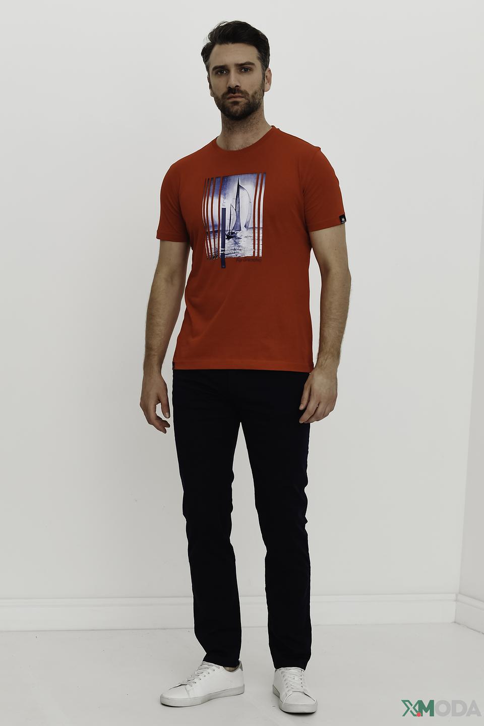 Футболка Granchio с принтом красная