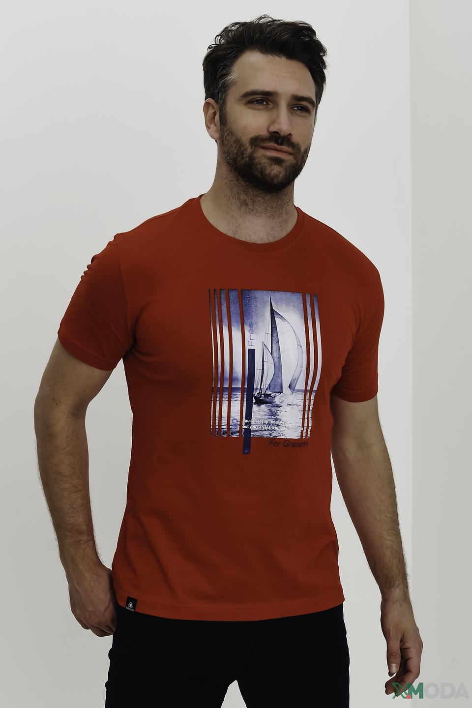 Футболка Granchio с принтом красная