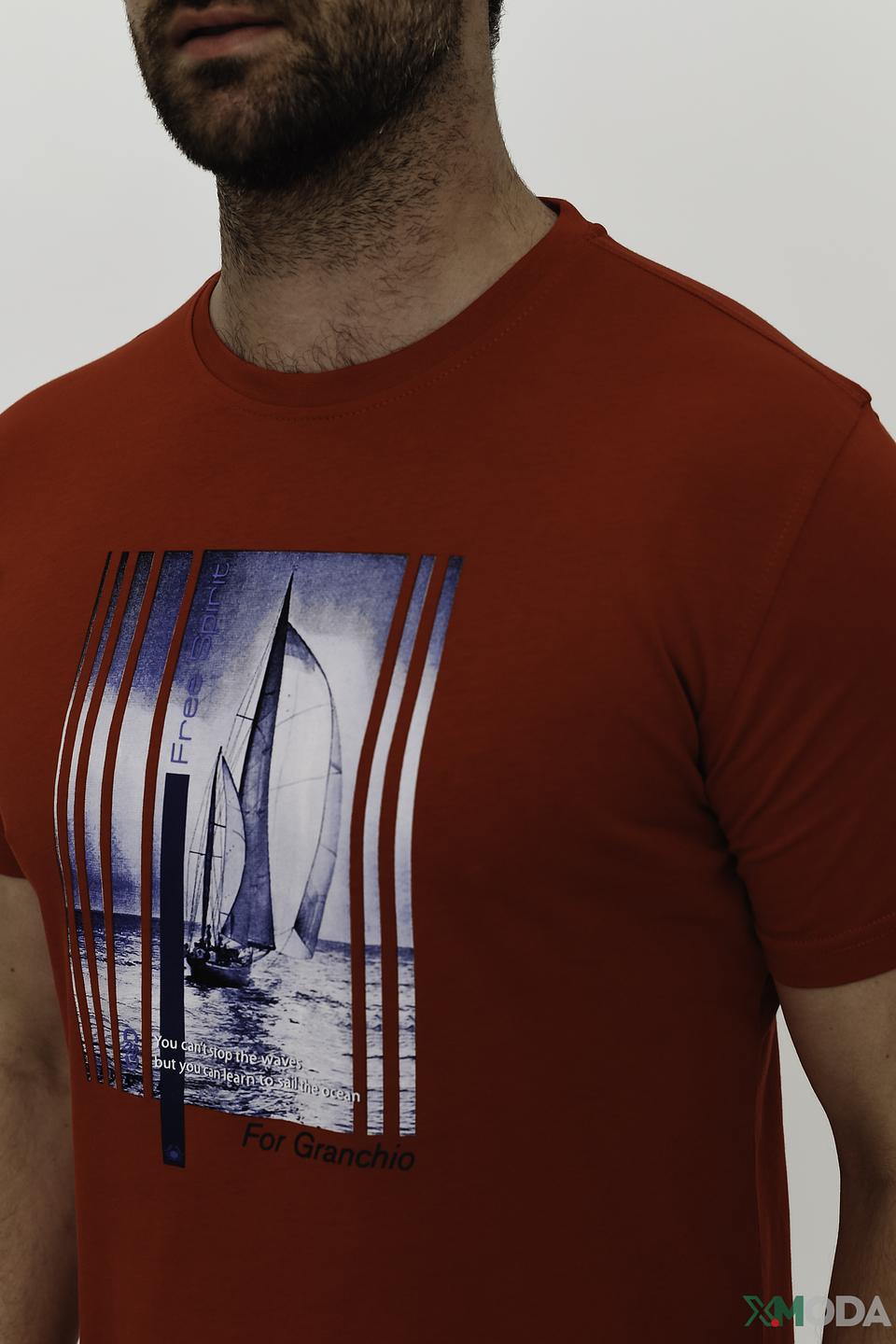 Футболка Granchio с принтом красная