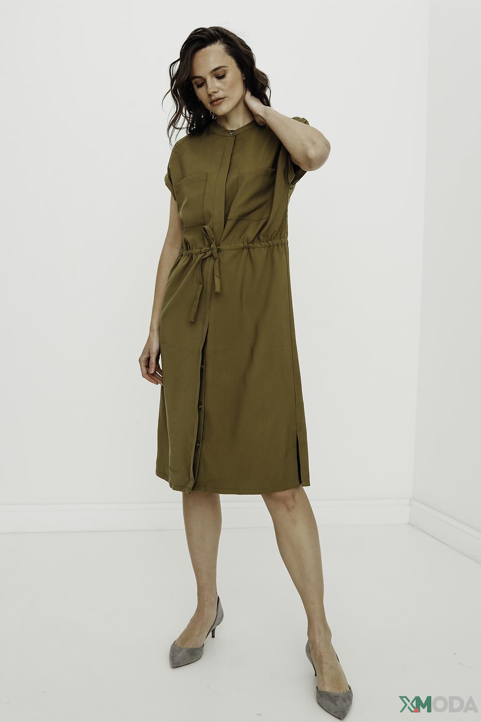 Платье Tom Tailor хаки с карманами