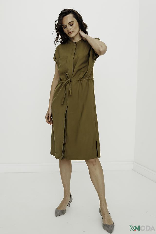 Платье Tom Tailor хаки с карманами