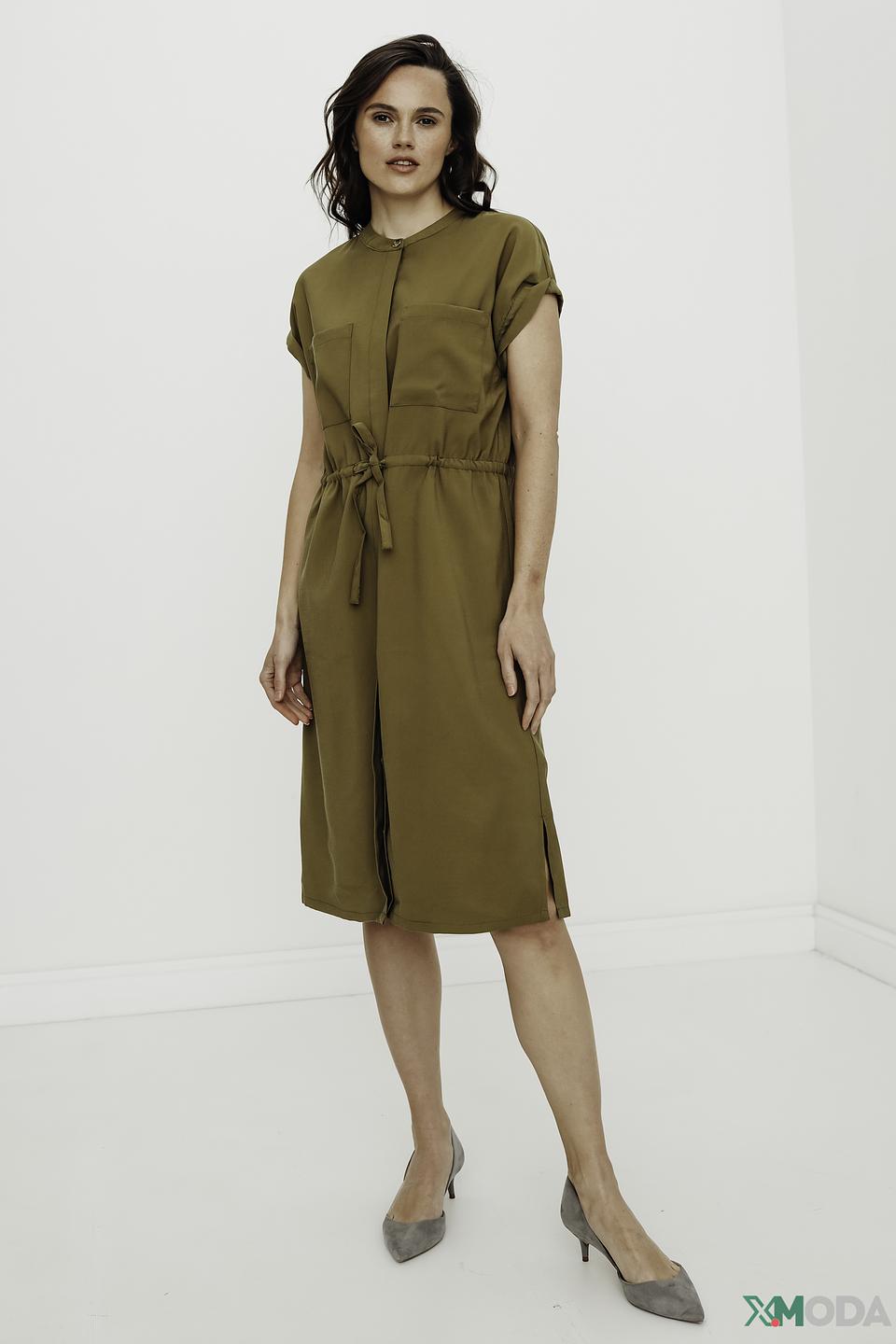 Платье Tom Tailor хаки с карманами