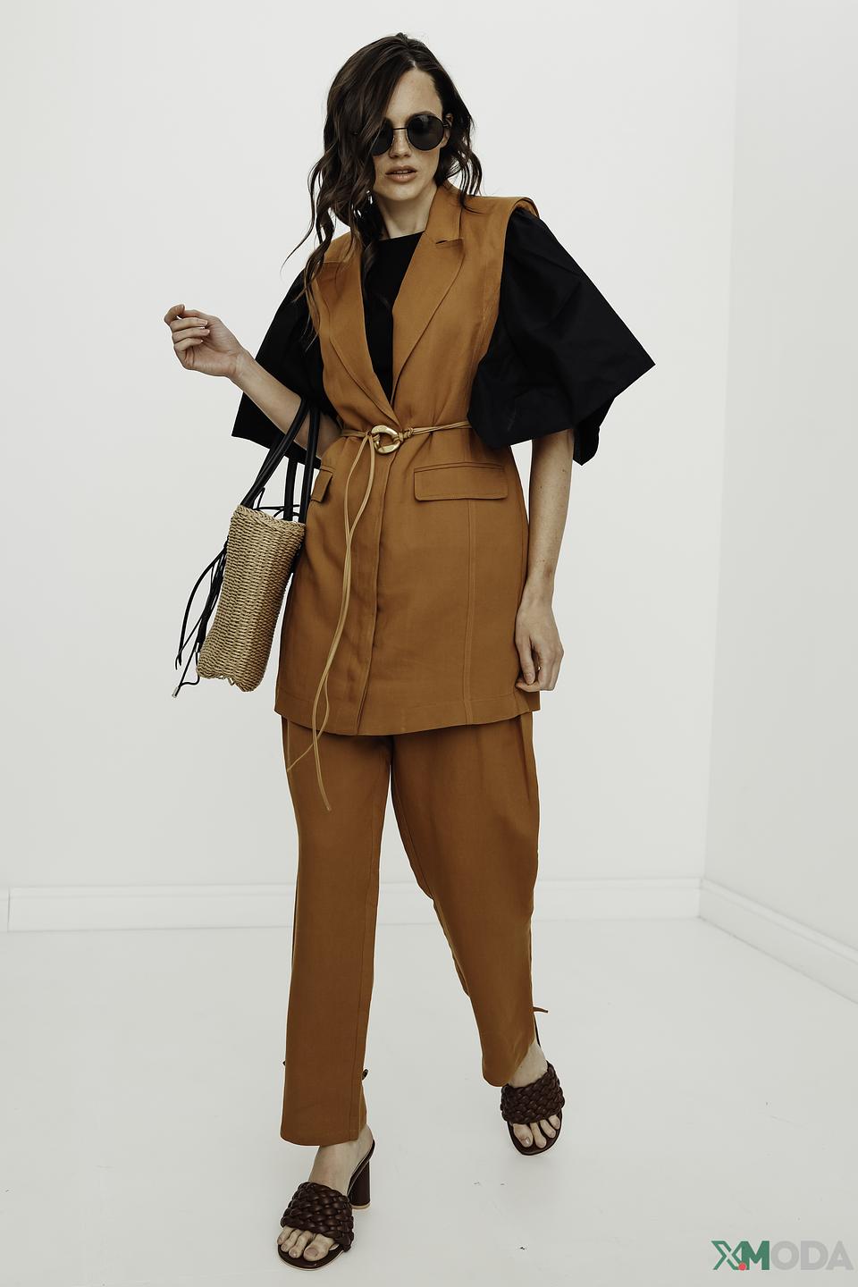 Платье-жилет Patrizia Pepe терракотовый