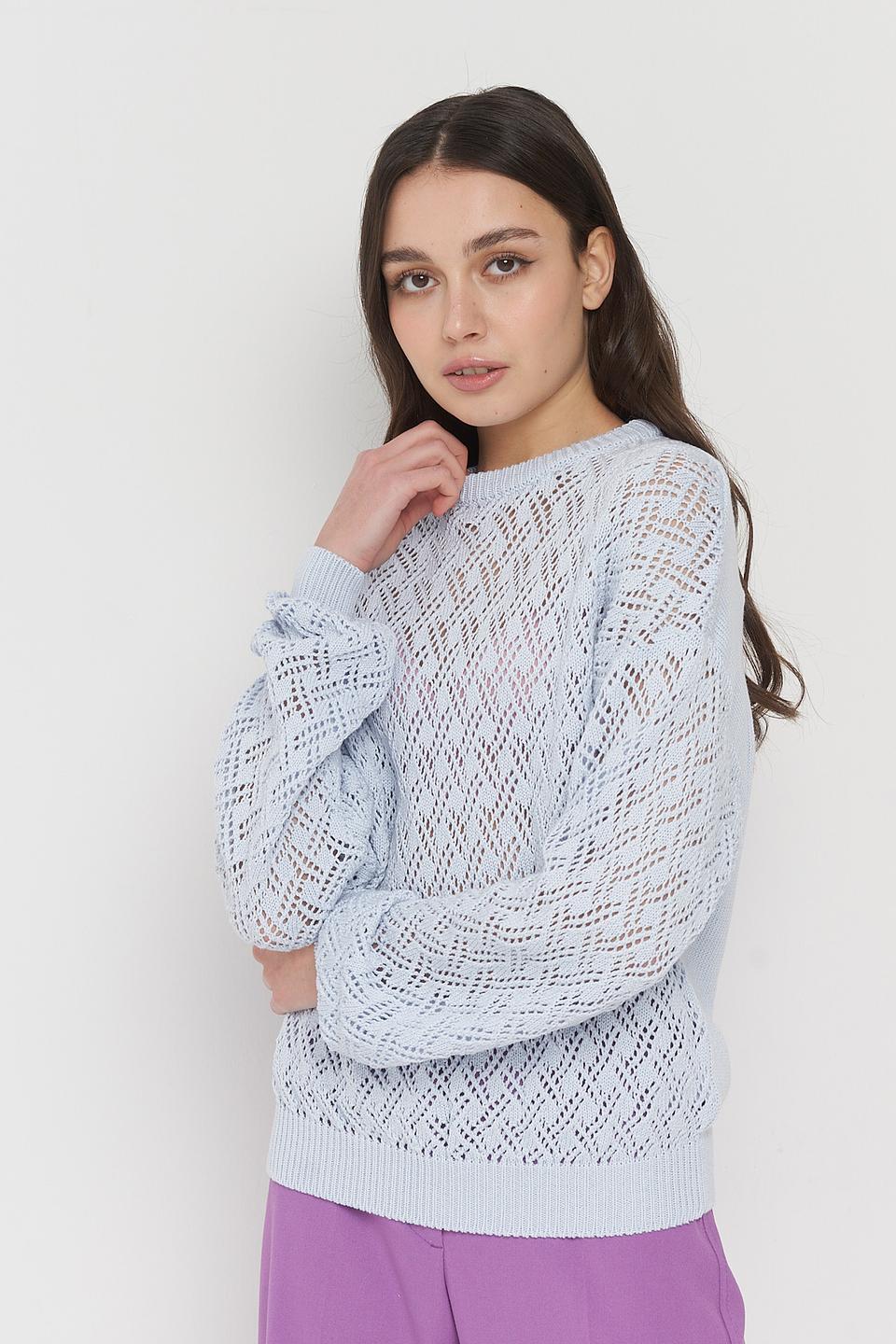 Джемпер VAY ажурный голубой