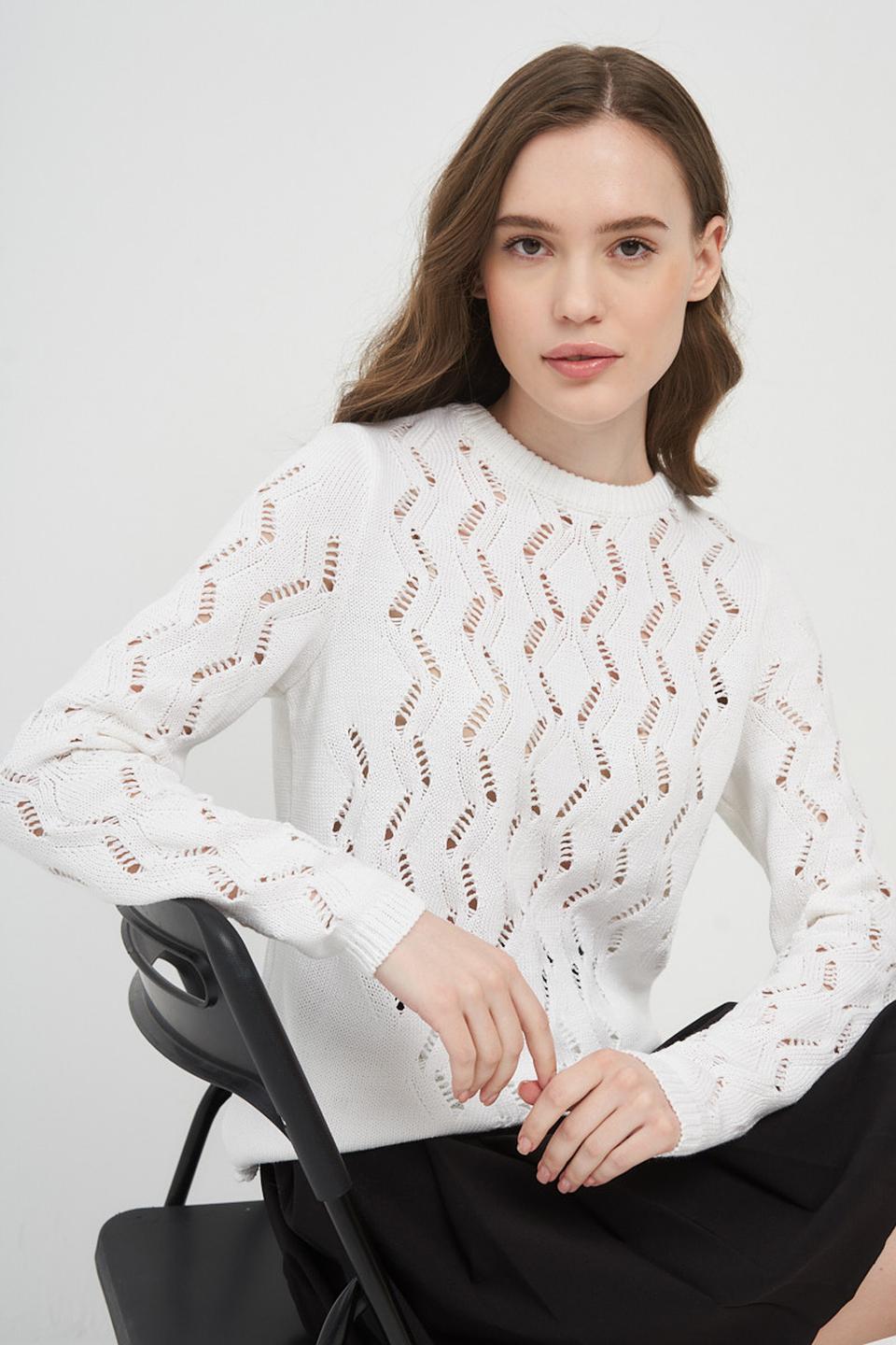 Джемпер BE YOU ажурный белый