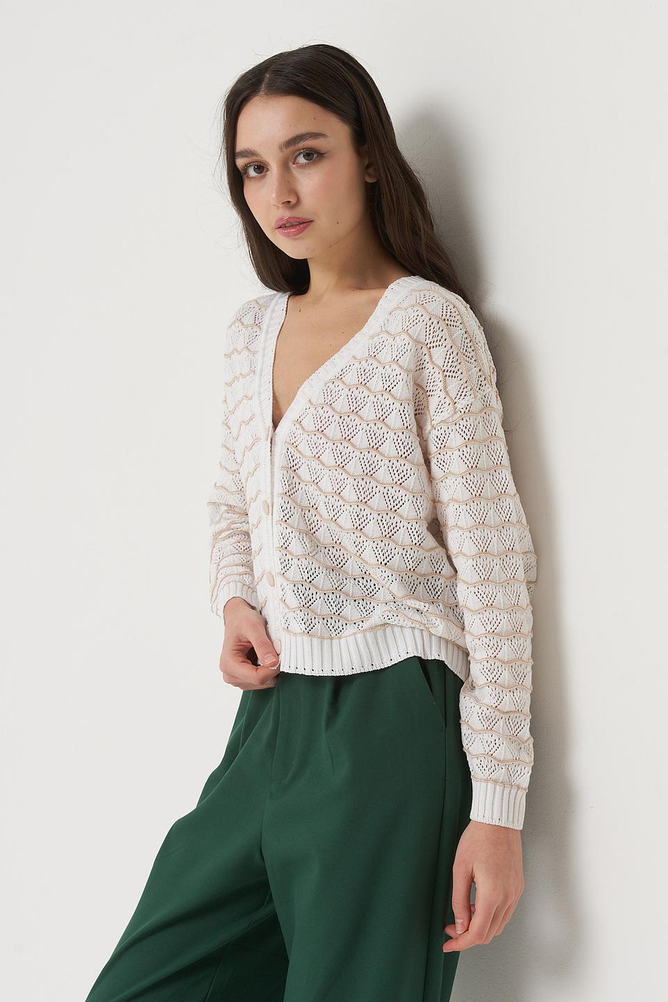 Кардиган VAY ажурный белый