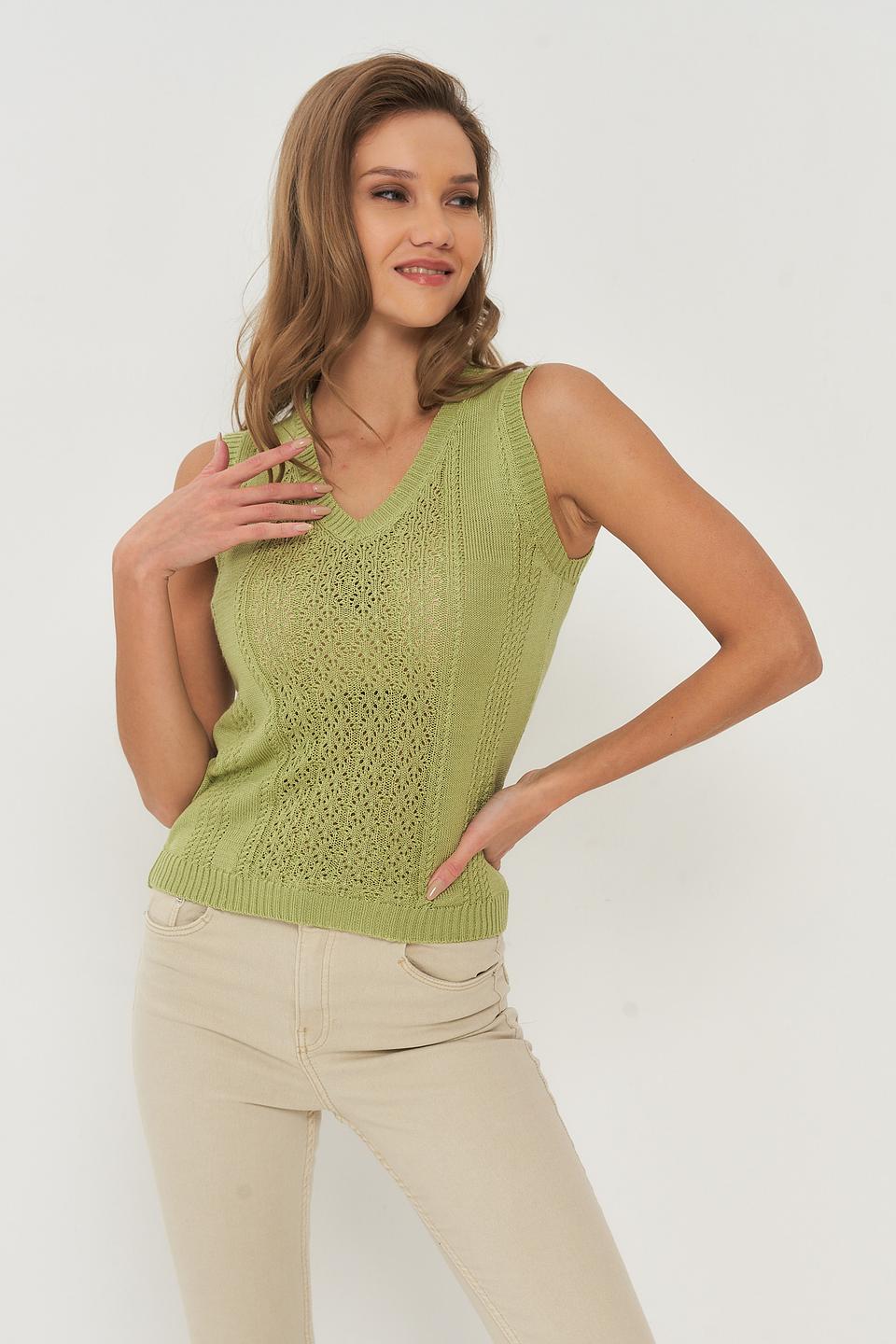 Жилет VAY вязаный зелёный