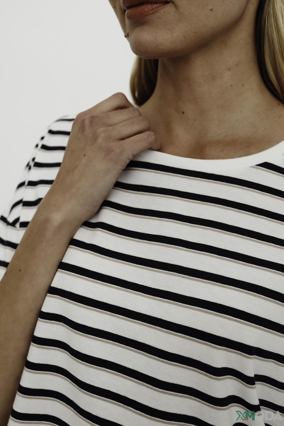 Футболка Comma в полоску белая