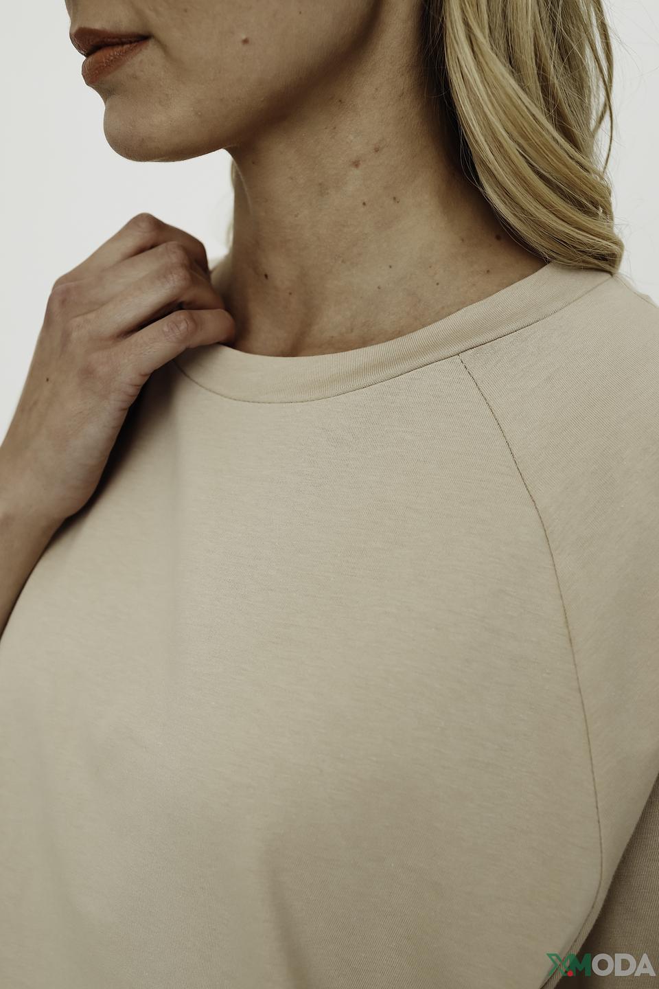 Блуза Comma с полоской бежевая