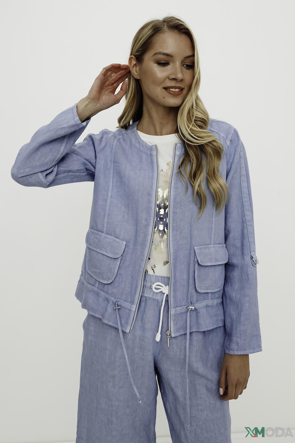 Жакет SE Stenau льняной голубой