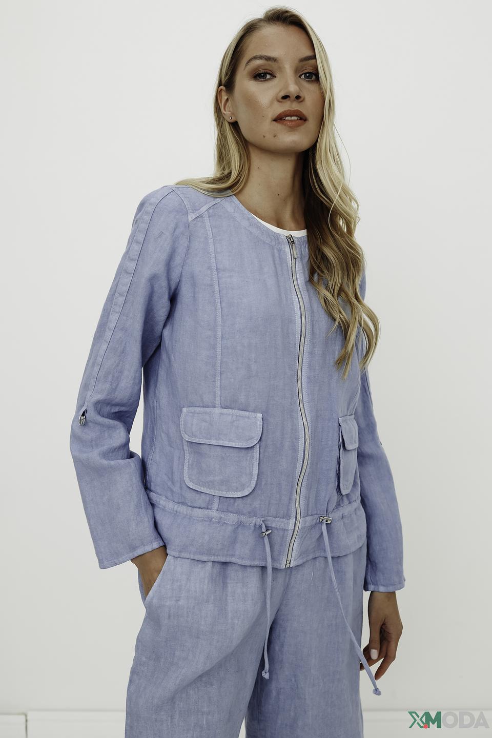 Жакет SE Stenau льняной голубой