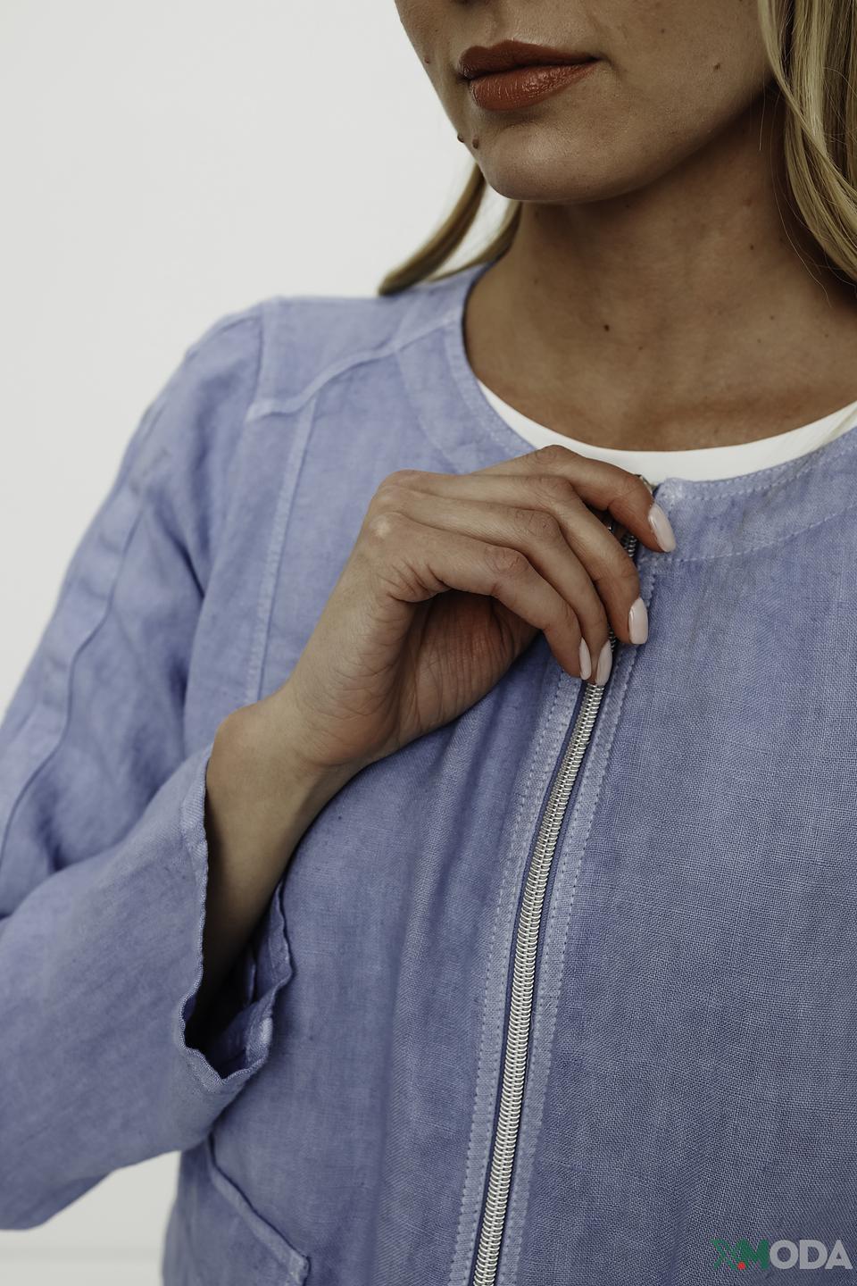 Жакет SE Stenau льняной голубой