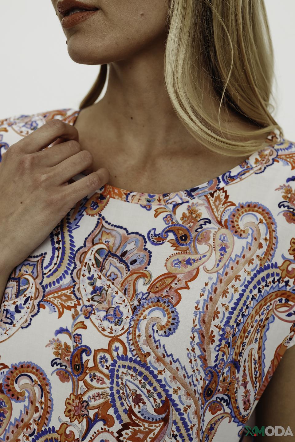 Блуза SE Stenau с узором пейсли голубой