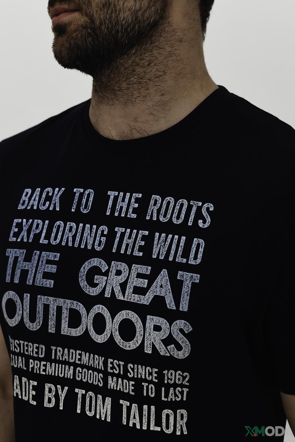 Футболка Tom Tailor с принтом чёрная