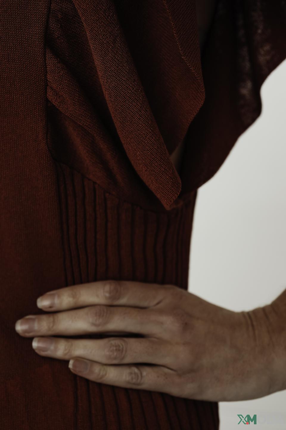 Джемпер Manila Grace терракотовый с воланами