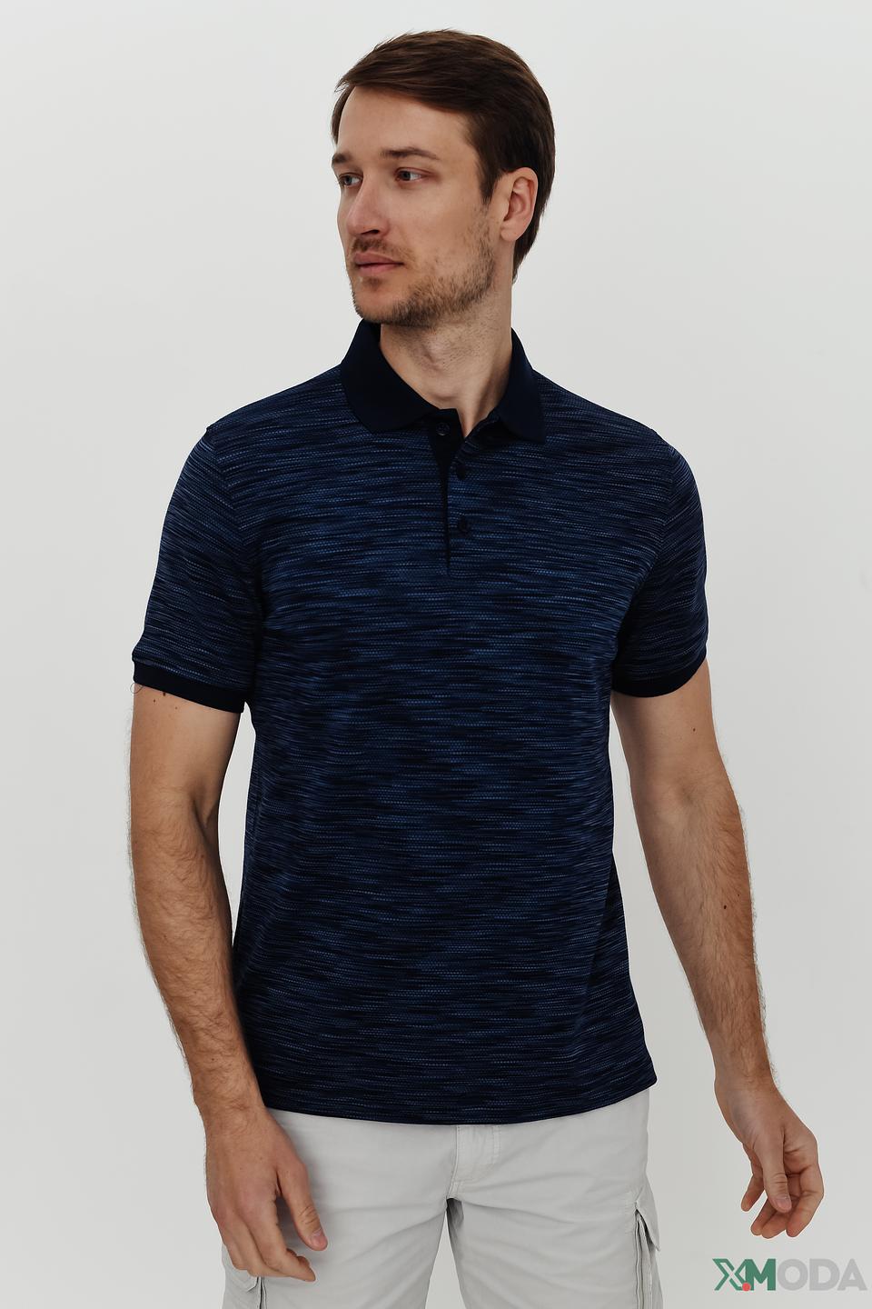 Поло Basefield мужское, тёмно-синее