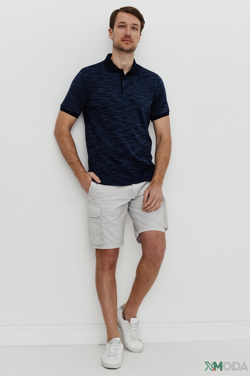 Поло Basefield мужское, тёмно-синее