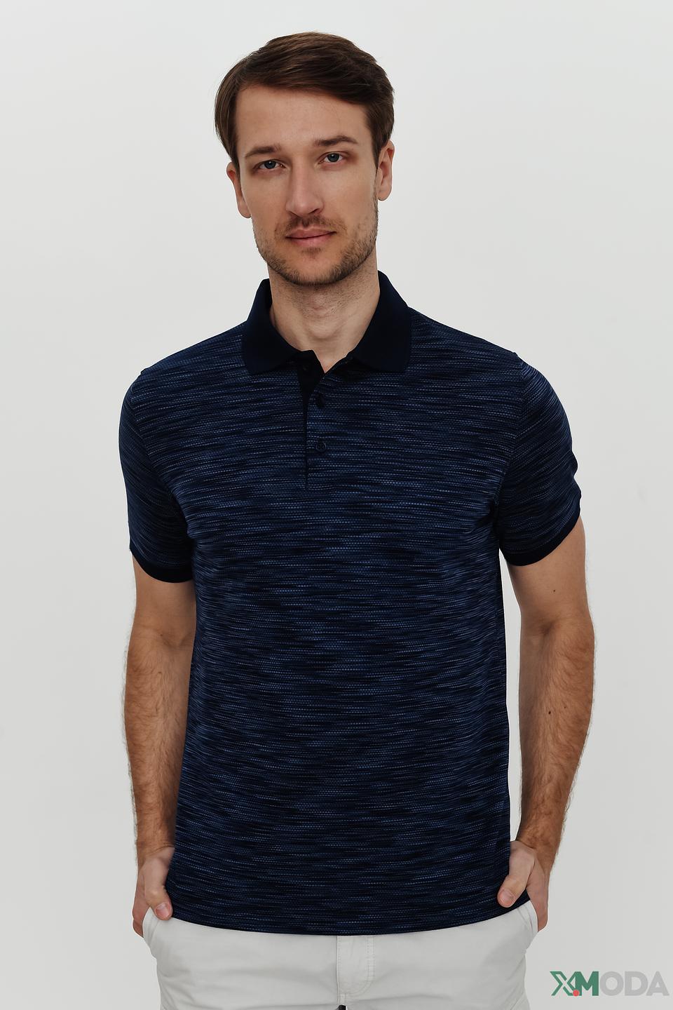 Поло Basefield мужское, тёмно-синее