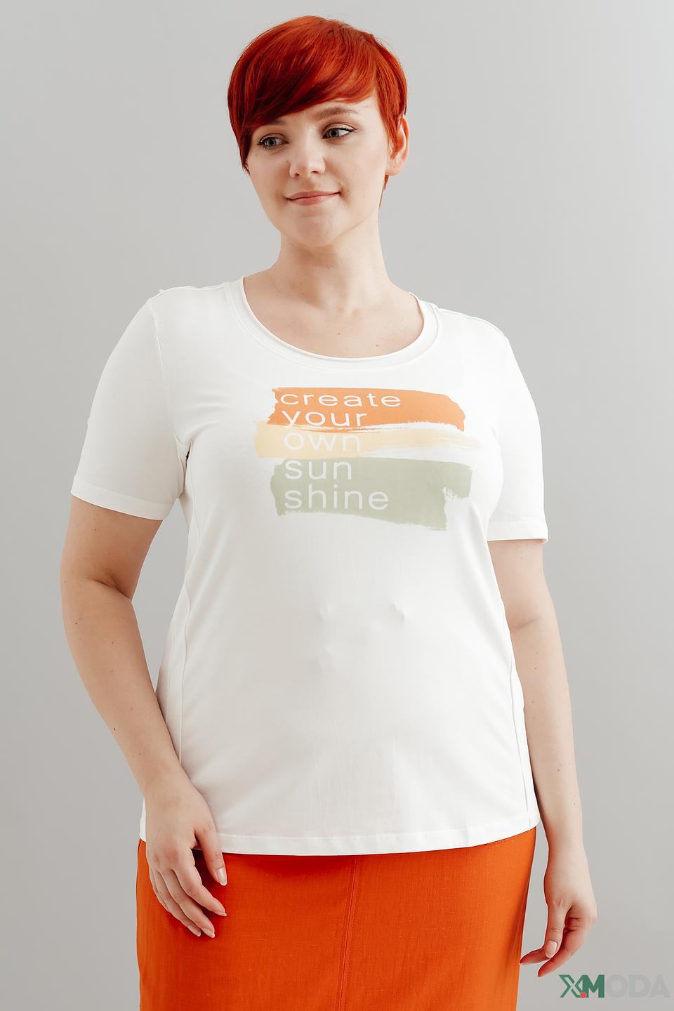 Футболка Samoon с принтом белая