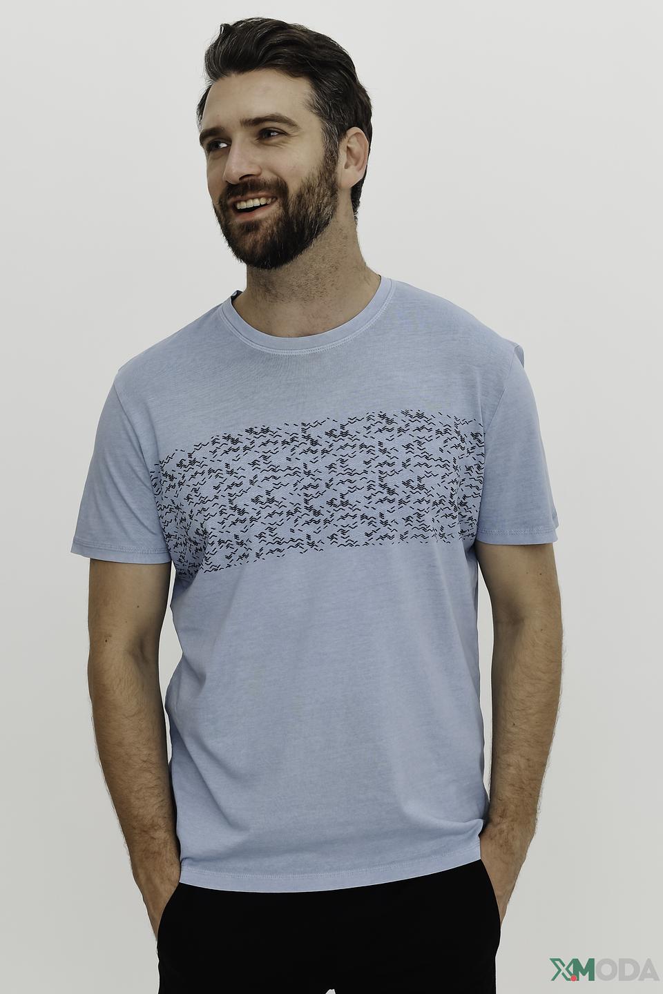 Футболка Tom Tailor с принтом голубая