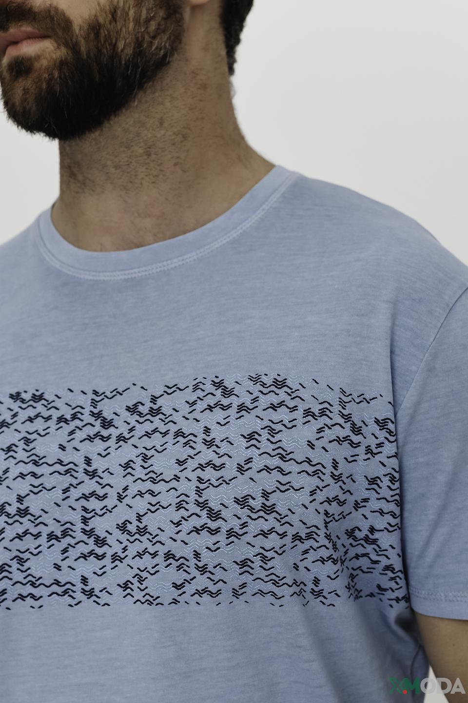 Футболка Tom Tailor с принтом голубая