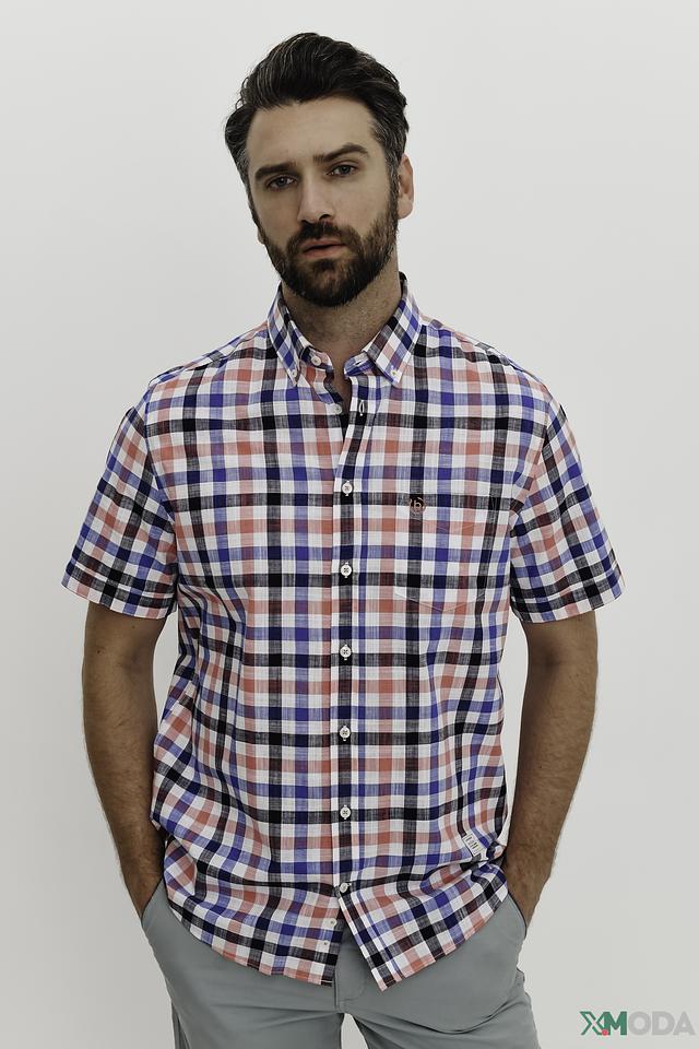 Рубашка кр Bugatti в клетку