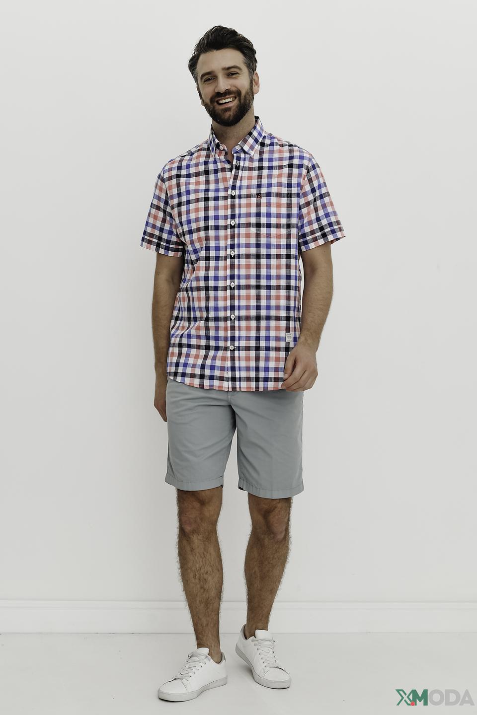 Рубашка кр Bugatti в клетку