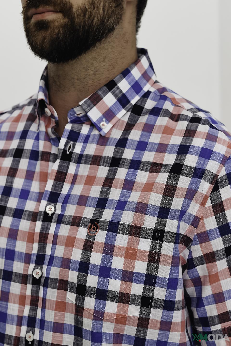 Рубашка кр Bugatti в клетку