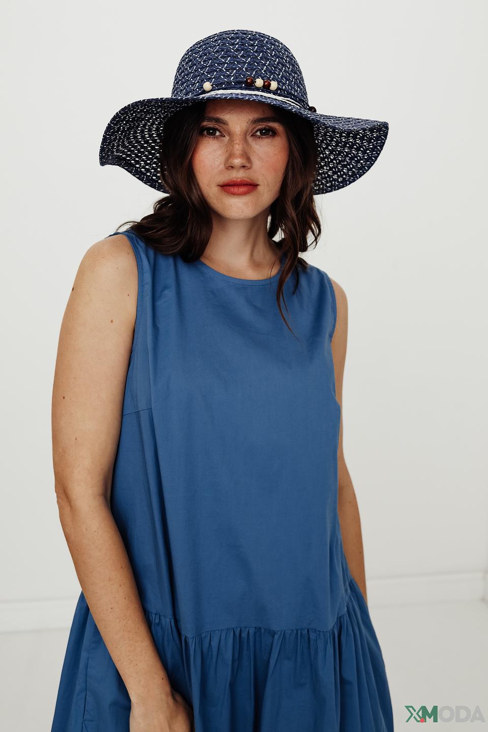 Шляпа Wegener плетеная синяя