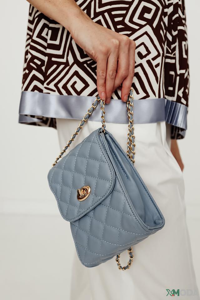 Сумка Pezzo стеганая голубая