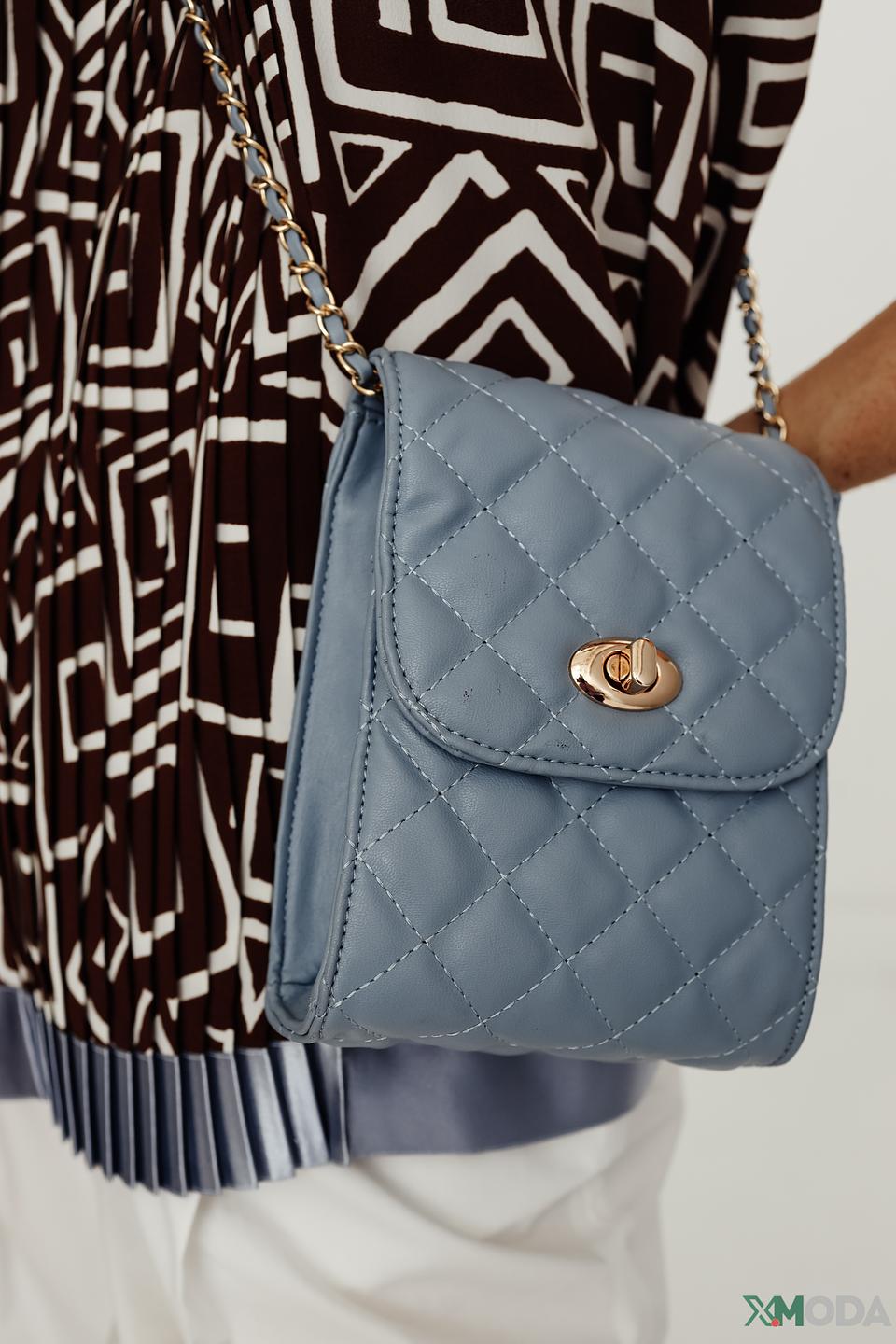 Сумка Pezzo стеганая голубая
